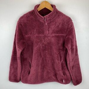 Eddie Bauer 1/4 Zip Teddy Bear Pullover Pink Size M